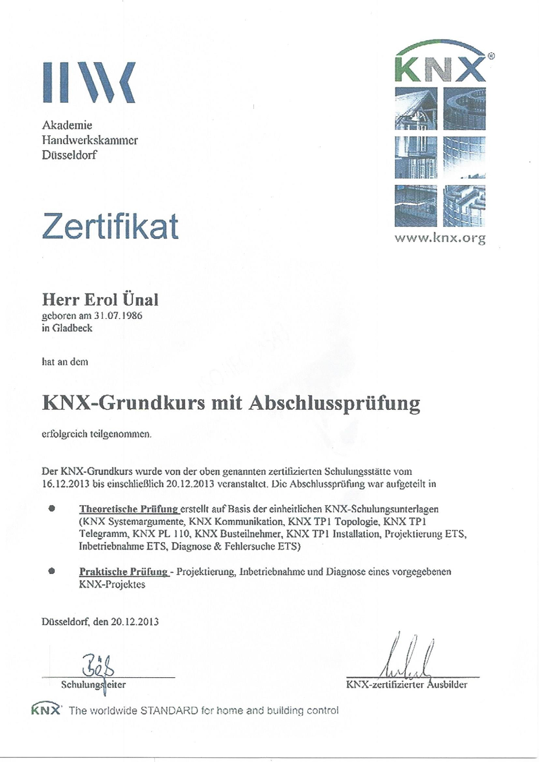Erol Ünal, KNX-Grundkurs mit Abschlussprüfung Erol Ünal, KNX-Grundkurs mit Abschlussprüfung