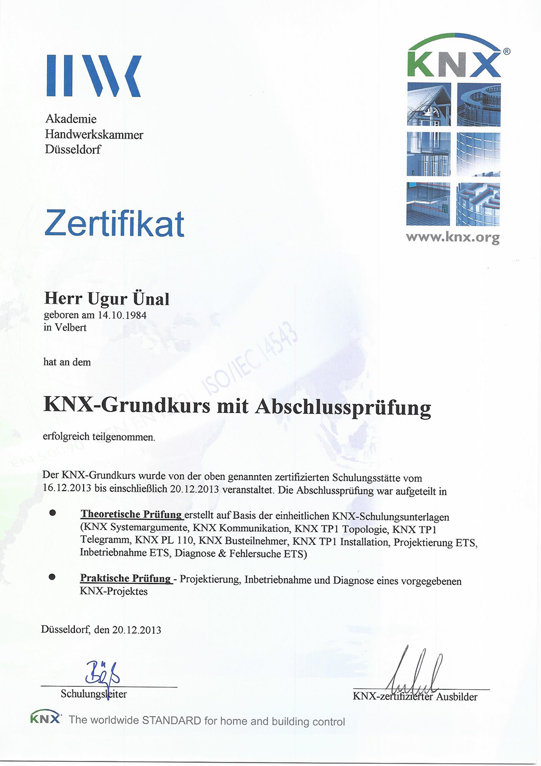 Ugur Ünal, KNX-Grundkurs mit Abschlussprüfung Ugur Ünal, KNX-Grundkurs mit Abschlussprüfung